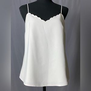 J Crew Cream Scalloped Neck Camisole
